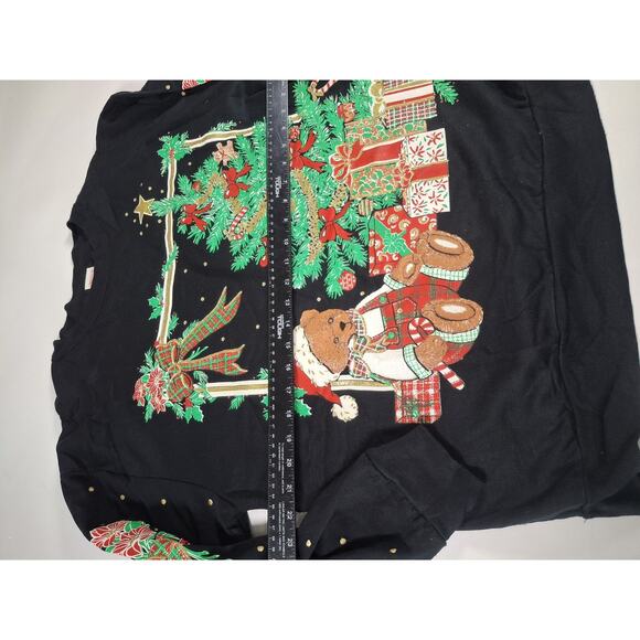 Vintage 80s 90s Christmas On Main Street Ugly Christmas Sweater LG - Picture 4 of 5